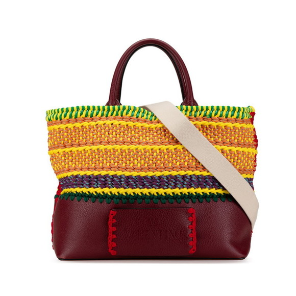 Valentino Handbags - VALENTINO Shoulder Bag Bordeaux Multicolor Leather